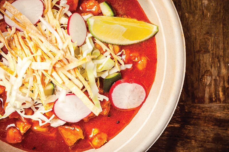 The menu at Everytable in Los Angeles gets real with authentic dishes like this Pozole Rojo.