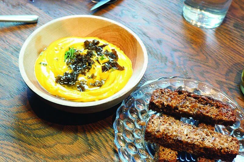 Roasted Vegetable Hummus has a smooth consistency at New York’s High Street on Hudson