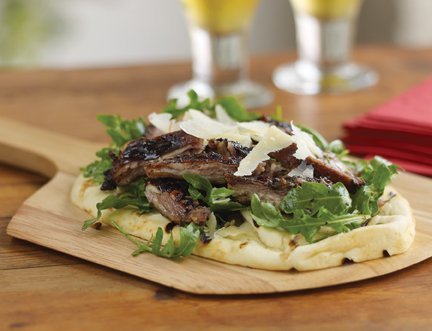 Lamb Belly & Arugula on Flatbread