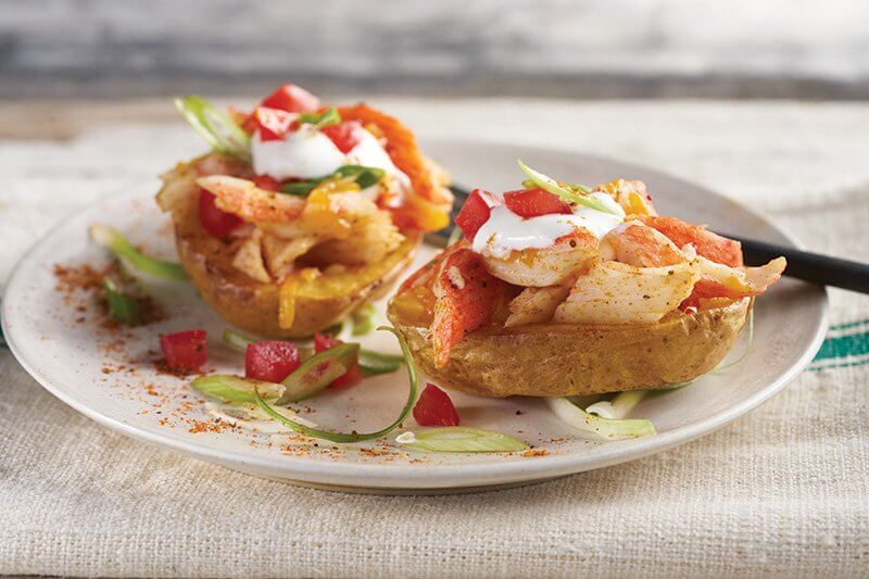 Creative seafood options can be rolled out during Lent. For inspiration, consider menu applications that would typically carry other proteins, as in Loaded Wild Alaska Surimi Potato Skins.