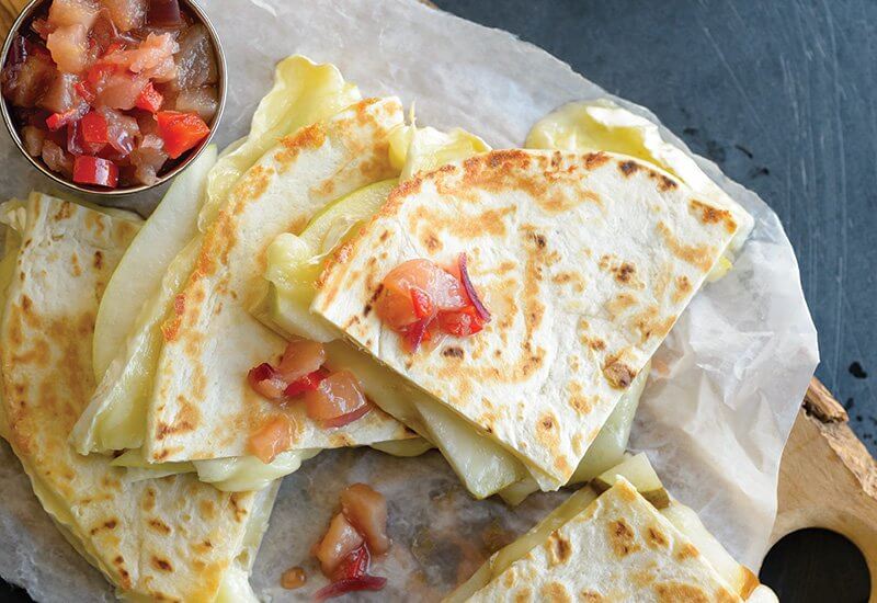 At The Peasant & The Pear, in Danville, Calif., the Pear Quesadilla features a spicy pear chutney, complementing the creamy Brie and mozzarella.