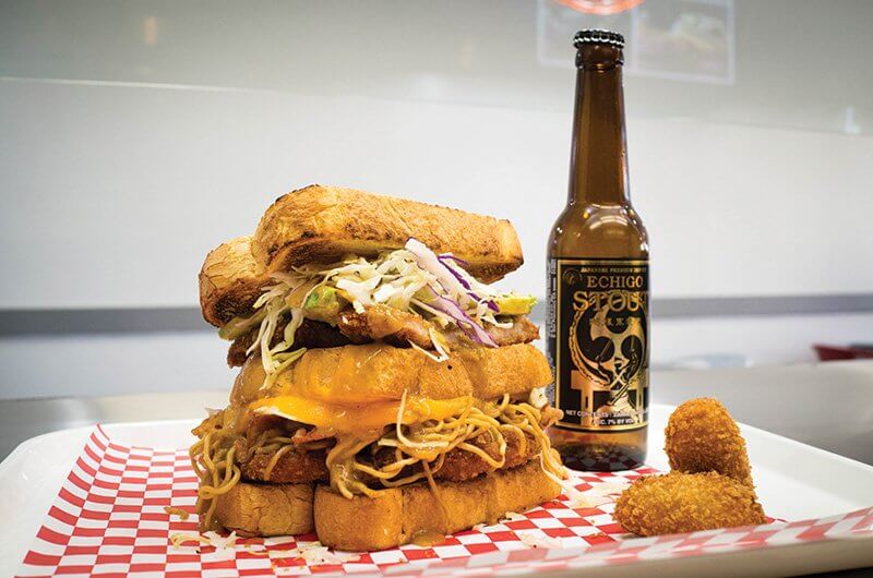 Mr. Katsu in Fullerton, Calif., serves up craveable Japanese katsu sandwiches. Its fully loaded Yakisoba Katsu offers pork katsu, coleslaw, yakisoba noodles and katsu sauce.