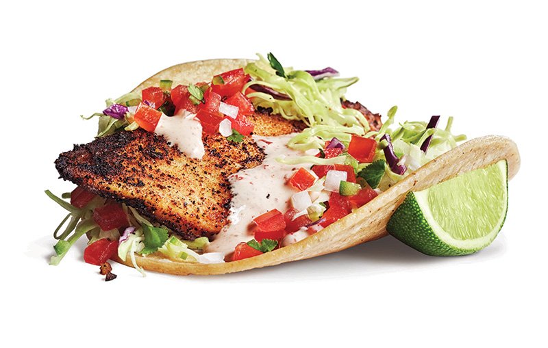 The classic fish tacos at Rubio’s are made with sustainably sourced tilapia, grilled or blackened on a comal, topped with creamy chipotle sauce, salsa fresca and cilantro- jalapeño slaw.