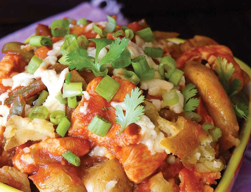 Using small unpeeled potatoes means less prep in the kitchen.