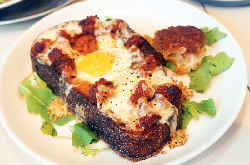 The big flavor of ’nduja enlivens toast with melted raclette at Winsome in Los Angeles.
