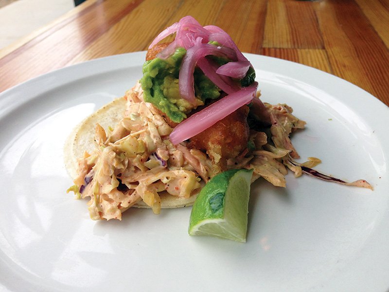 Tacos Tequila Whiskey in Denver menus 16 street tacos. Chef Kevin Morrison’s Pescado Taco stars chipotle and beer-battered mahi-mahi, slaw, avocado and pineapple guacamole, pickled red onions and lime.