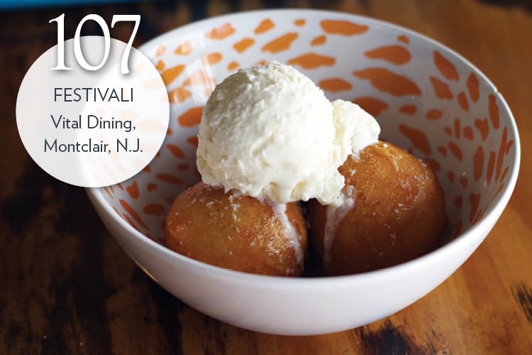 Festival! Fried dough with tamarind glaze, coconut ice cream and coconut flakes