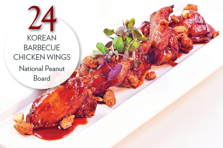 Korean Barbecue Chicken Wings with five-spiced peanuts