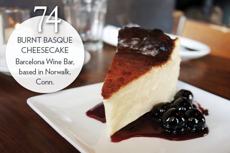 Barcelona Wine Bar's Burnt Basque Cheesecake with Luxardo cherries