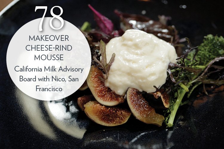 Makeover Cheese-Rind Mousse with Mission figs and red mustard greens