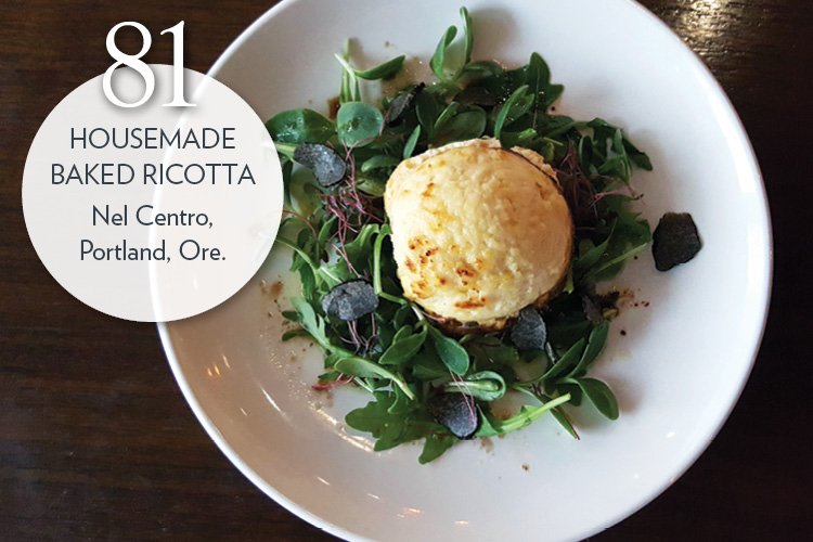 Housemade Baked Ricotta with local greens, shaved Oregon black truffles and black truffle vinaigrette