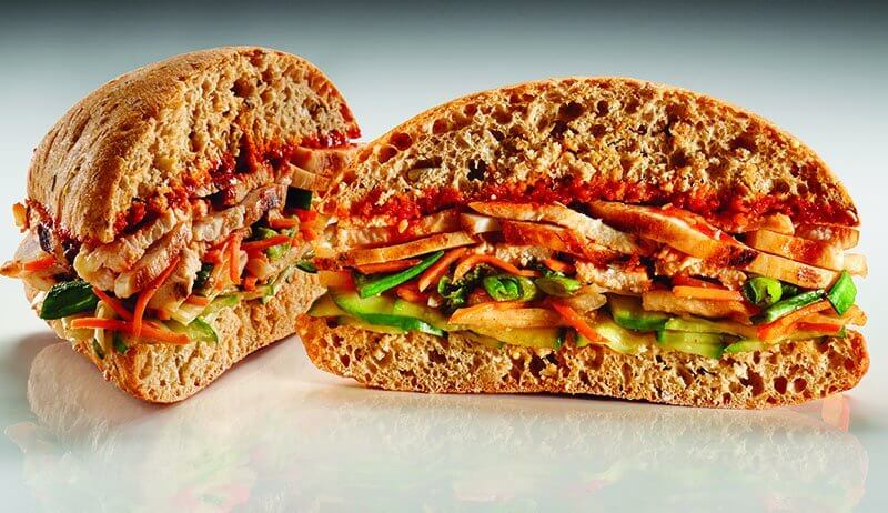 Aramark showcases on-trend global flavors with its Korean Chicken Ciabatta.