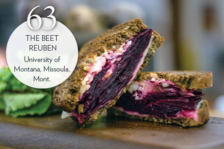 The Beet Reuben - Sliced beets, sauerkraut, Russian dressing, marble rye bread