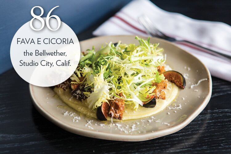 Fava e Cicoria - Dried fava bean purée, Mission figs, Parmigiano, Arnaud AOC olive oil, frisée