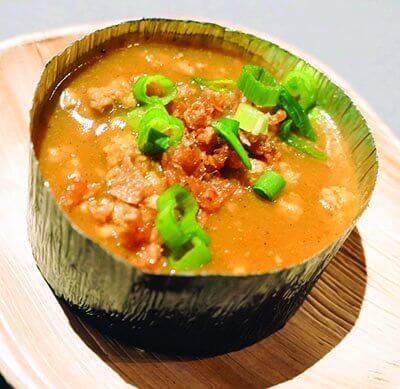 Intriguing Asian offerings included the Steamed Water Curry Egg from Chong You Chan, president of the Society of Chinese Cuisine Chefs in Singapore. The custard-like dish is sprinkled with barbecued pork. 