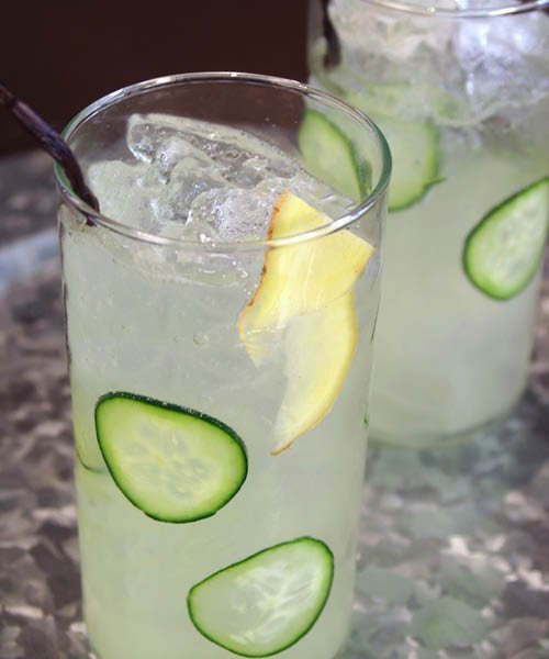 Ginger and Vanilla Fizz with cucumber and lime makes for a bright and refreshing warm-weather concoction