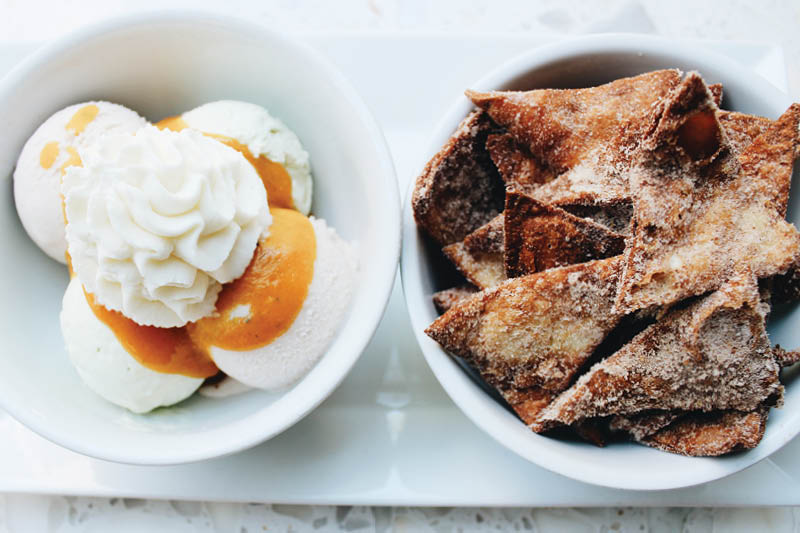 Nachos are seeing play on dessert menus, too. At The Original Dinerant in Portland, Ore., the Ice Cream Nachos combine cinnamon sugar chips, mango salsa and ice cream.