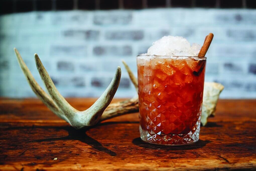 The Roman Holiday, served at Cindy’s in Chicago, relies on cold-brew coffee to stand up to the big flavors in both Campari and amaro.