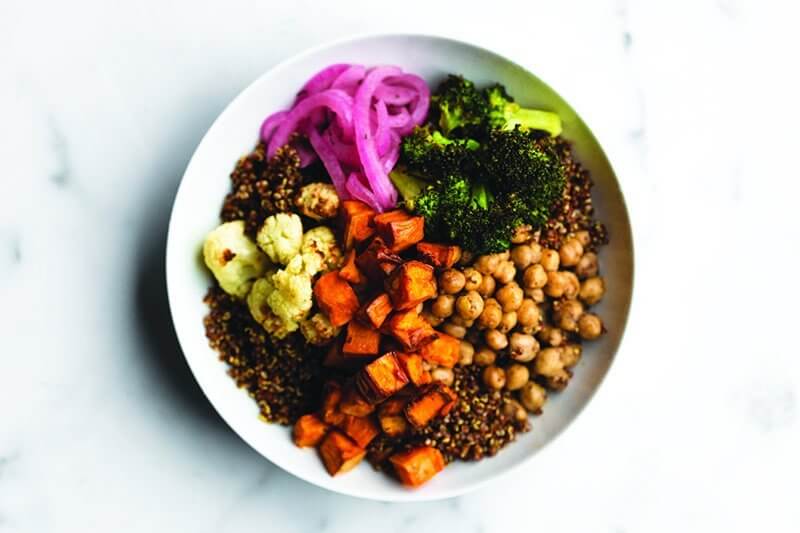 Piada introduces a bowl build this fall with its Mediterranean Power Bowl: red quinoa, green harissa, roasted sweet potato, broccoli and cauliflower, pickled red onion, za’atar chickpeas and cilantro.