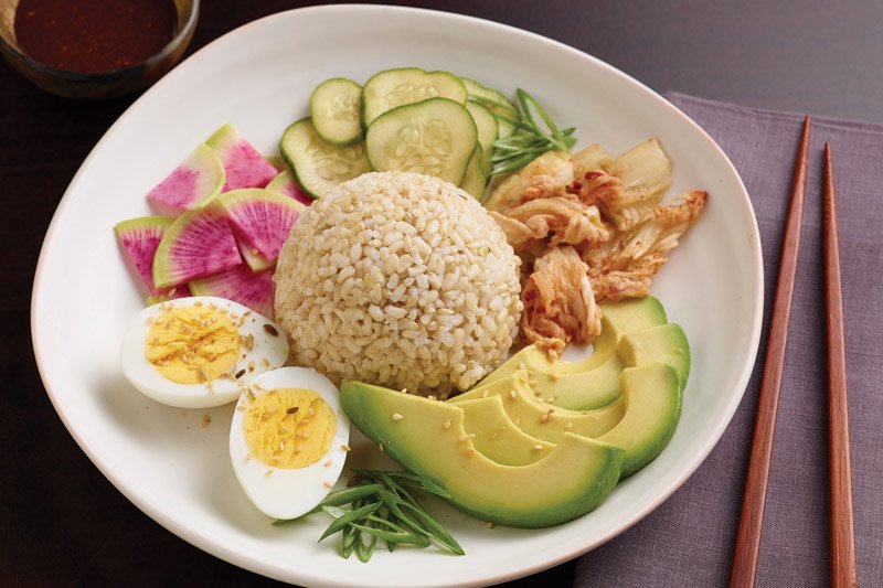 California Donburi with California Avocado - Sambal gives this kimchi a bright hot punch