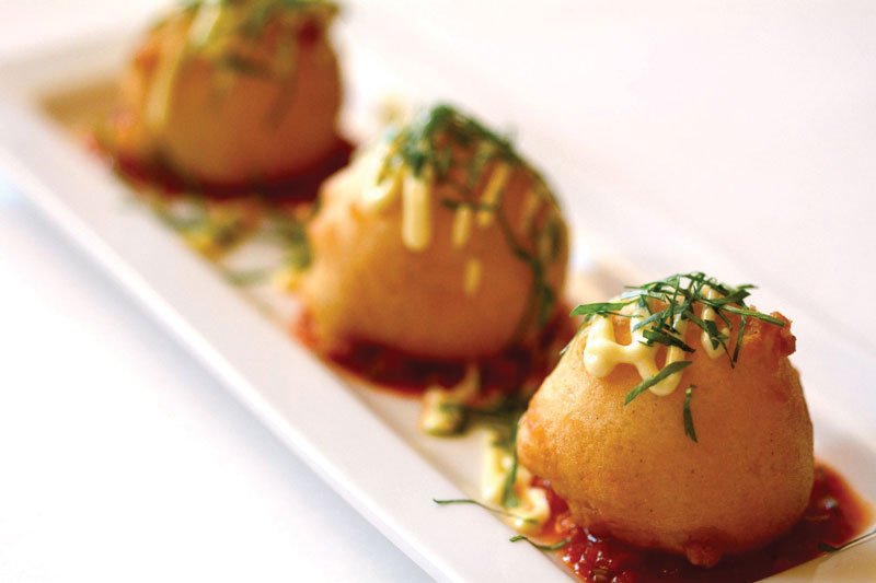 Shrimp and Goat Cheese Beignets from C&S Seafood and Oyster Bar in Atlanta