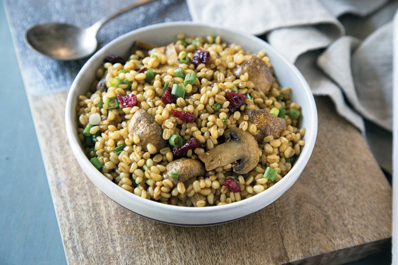 Roasted Mushroom and Wheat Berry Salad - Farro or brown rice can easily sub in for wheat berries