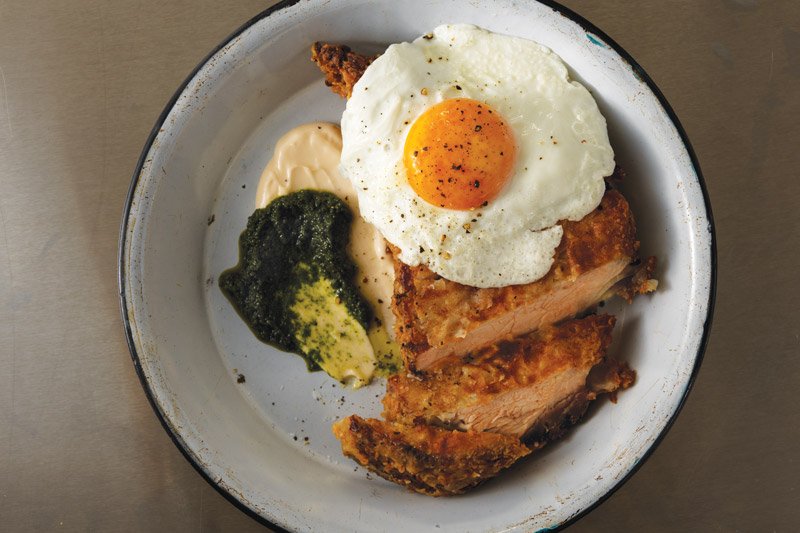 Country-Fried Ribeye Chop - Ribeye chop is rubbed with fennel seed and chiles