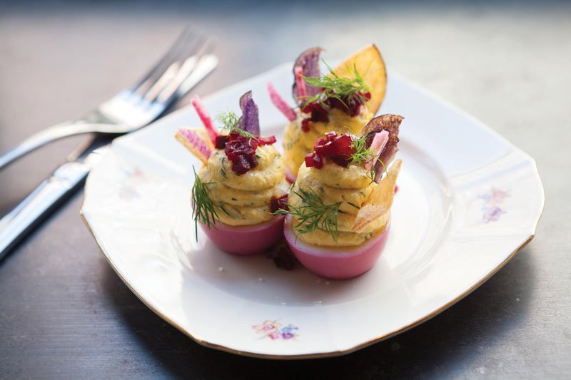 Root & Bone in New York offers small plates that spin Southern staples, like these deviled eggs, into delightfully modern creations.