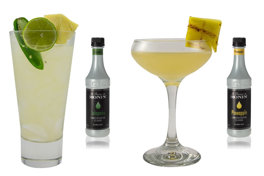 Smoked Pineapple Gimlet And Pineapple Jalapeño Margarita - Made With Monin