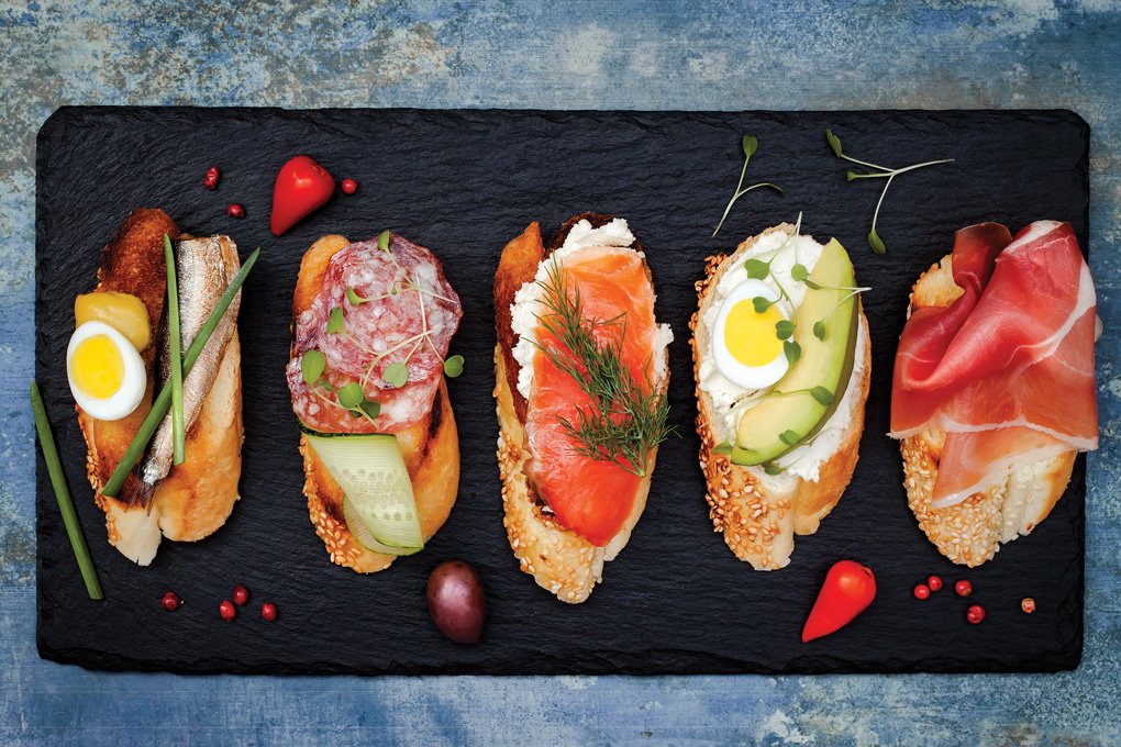 Artisan toast offers seacuterie a wonderful carrier, from smoked salmon with candied bacon and crème fraîche to smoked trout with mustard aïoli.