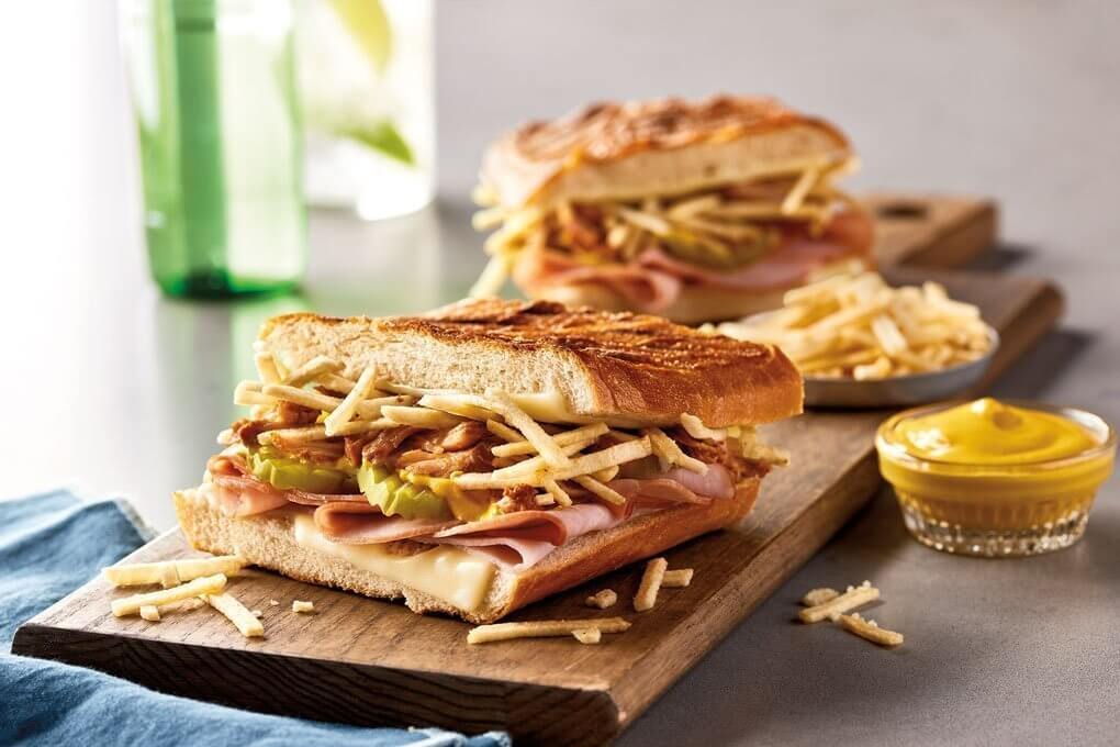 A Cuban-style panini gets a textural upgrade with crispy potato sticks.