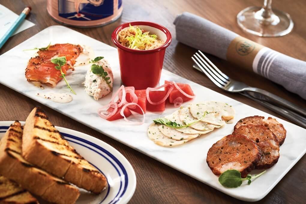 The seacuterie menu at PB Catch in Palm Beach, Fla., has had great success with creative offerings like Cured White Tuna, Octopus Torchon and Salmon Pastrami