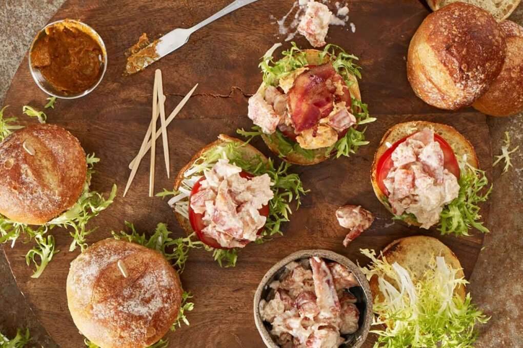 Bacon, Maine Lobster and Tomato Sliders