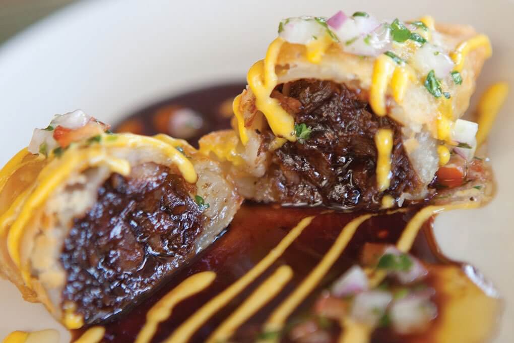 Short Rib Empanada with salsa criolla and aji amarillo 