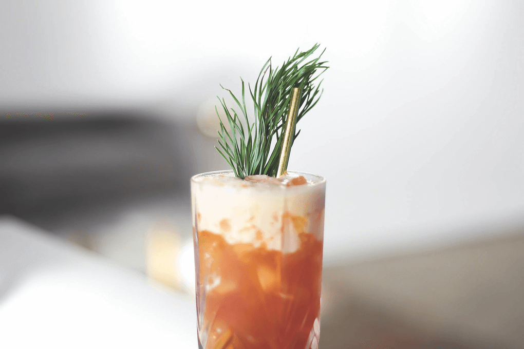 Through the Woods with Koval Cranberry Gin, Matchless Coffee Soda, ginger, evergreen