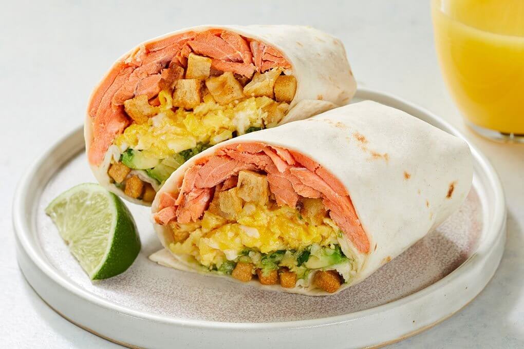 Wild Alaska Salmon with Masa Crunchies Breakfast Burrito