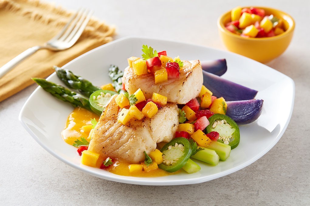 Picture for Pan-Seared Cod with Mango Strawberry Pico de Gallo