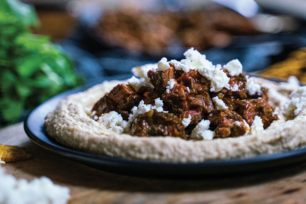 Spicy Steak and Hummus Feta Bowl Rōti Modern Mediterranean | based in Chicago