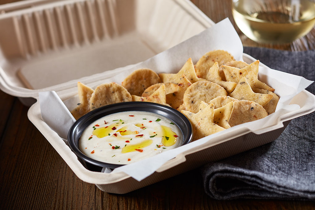 Whipped Potato and Feta Dip with Potato Crackers photo