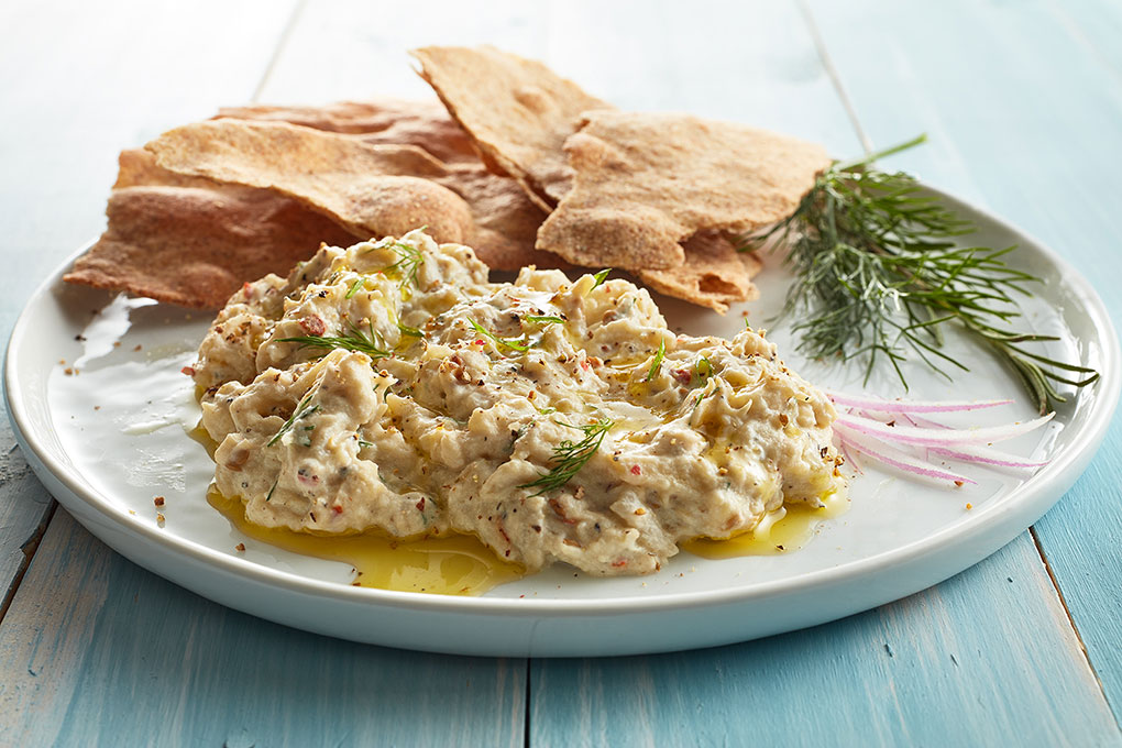 Picture for Black Pepper Boursin® & Charred Eggplant Dip with Rye Crackers