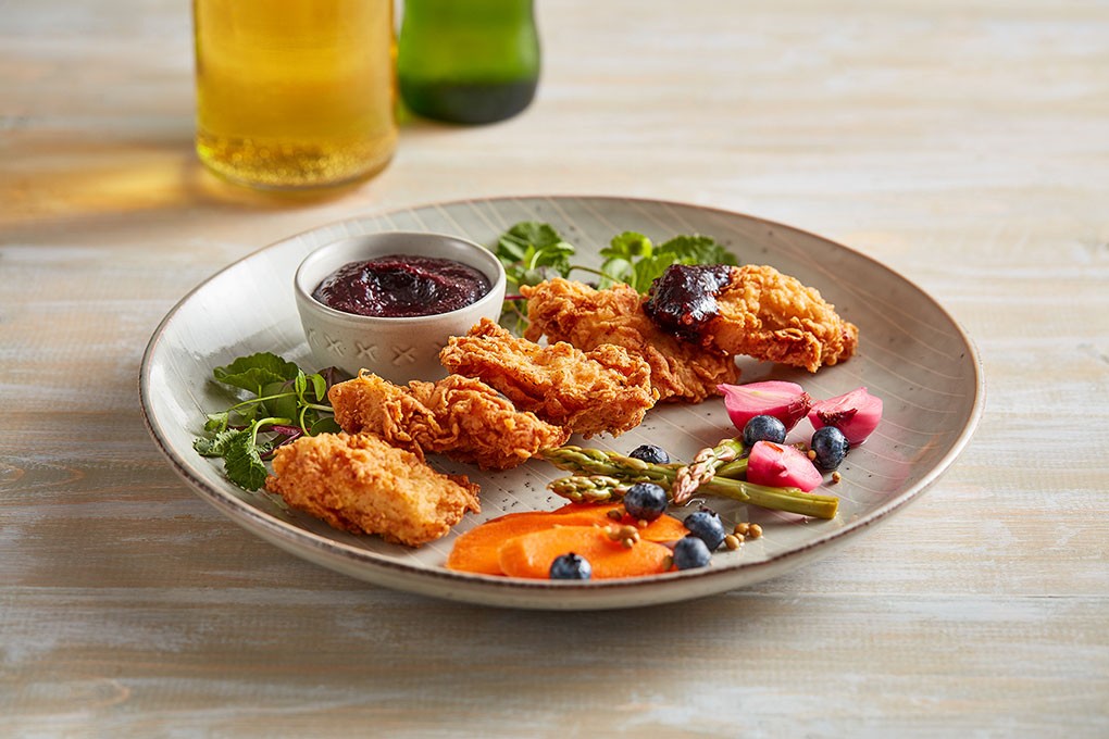 Picture for Buttermilk Fried Chicken Nuggets with Blueberry BBQ Sauce