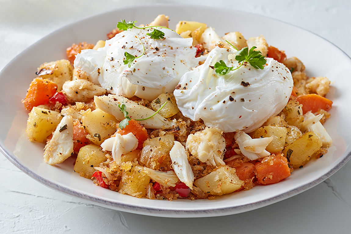 Picture for Idaho® Potato and Crab Hash with Poached Eggs