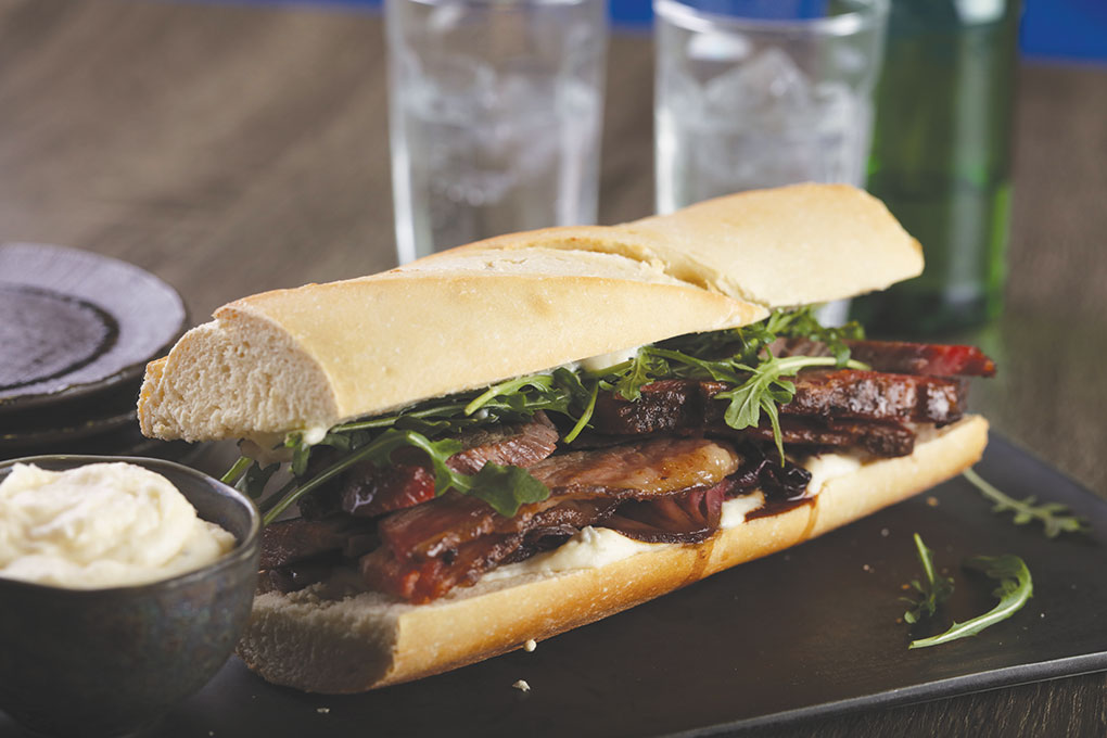 Smoked Brisket and Charred Radicchio Baguette