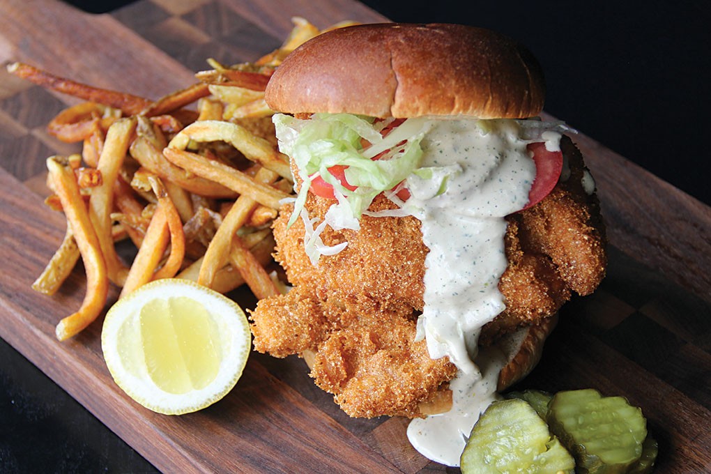 North Branch Fried Chicken specializes in American comfort, with items like a Beer-Battered Whitefish Sandwich on a brioche bun with po’ boy sauce.