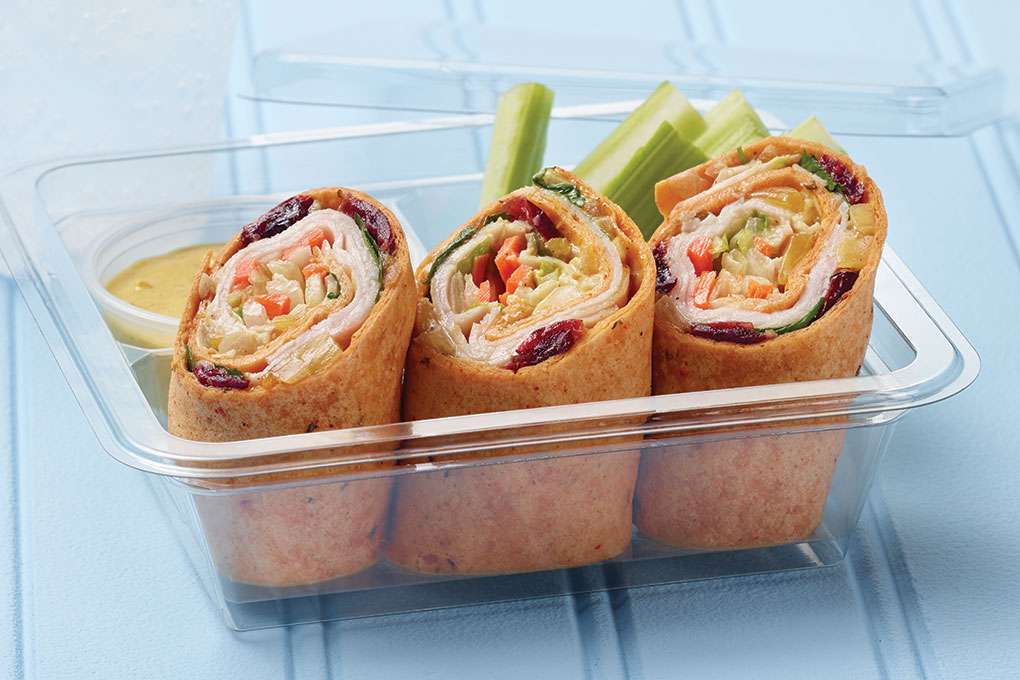 Built for portability, this Turkey Wrap with Mango Chutney is made with Butterball Oil Browned Sliced Turkey.