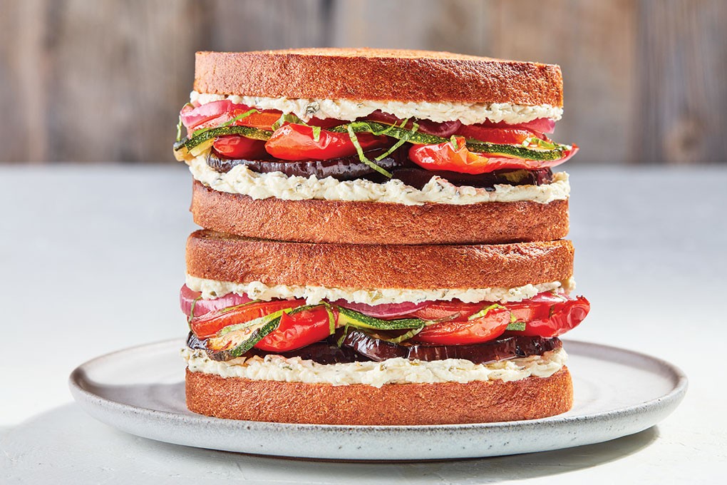 Boursin Garlic & Fine Herbs with Roasted Vegetables Sandwich