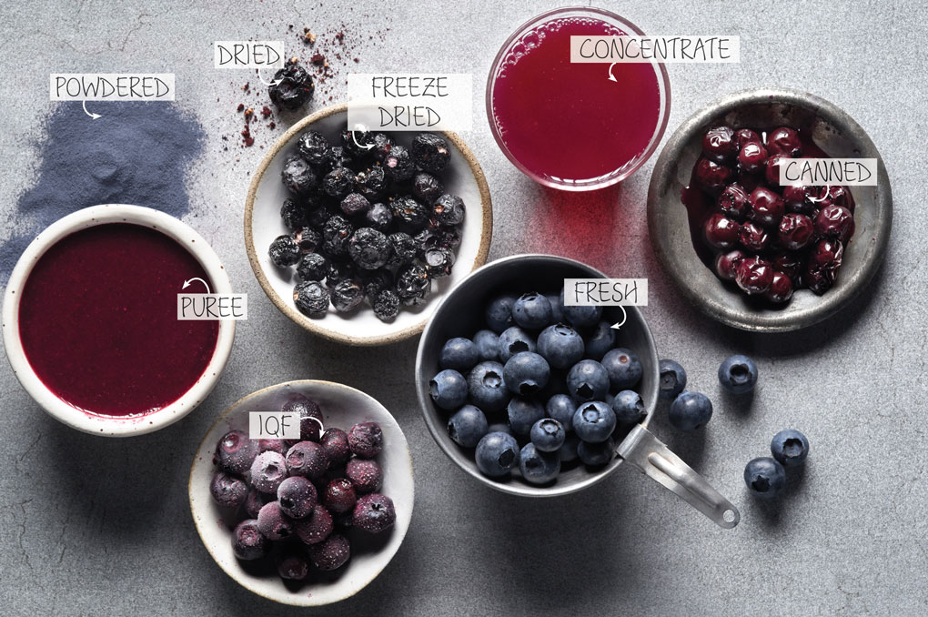 An abundance of blueberry forms offers broad versatility.