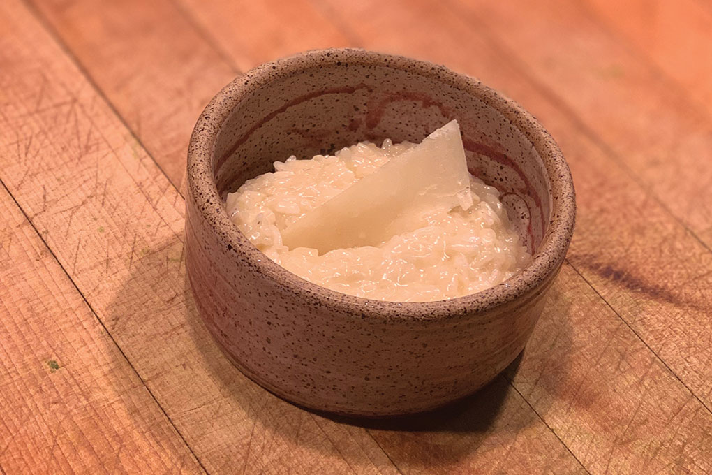 Boston’s Brassica Kitchen dishes up Risotto Koji with cultured butter and Parmesan.