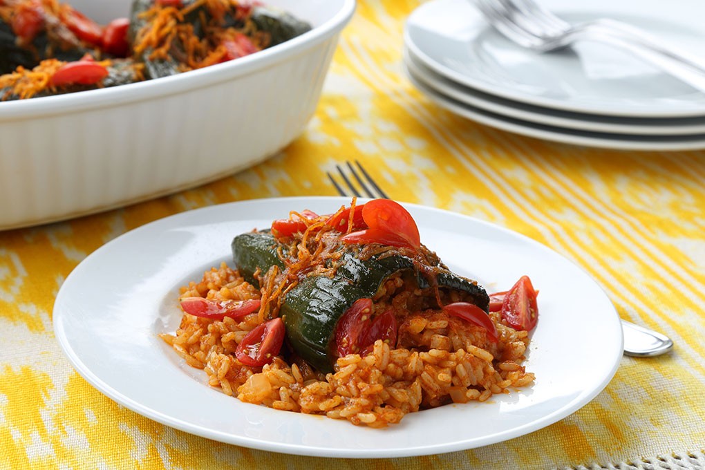 Cheesy Rice Poblano Chilies 