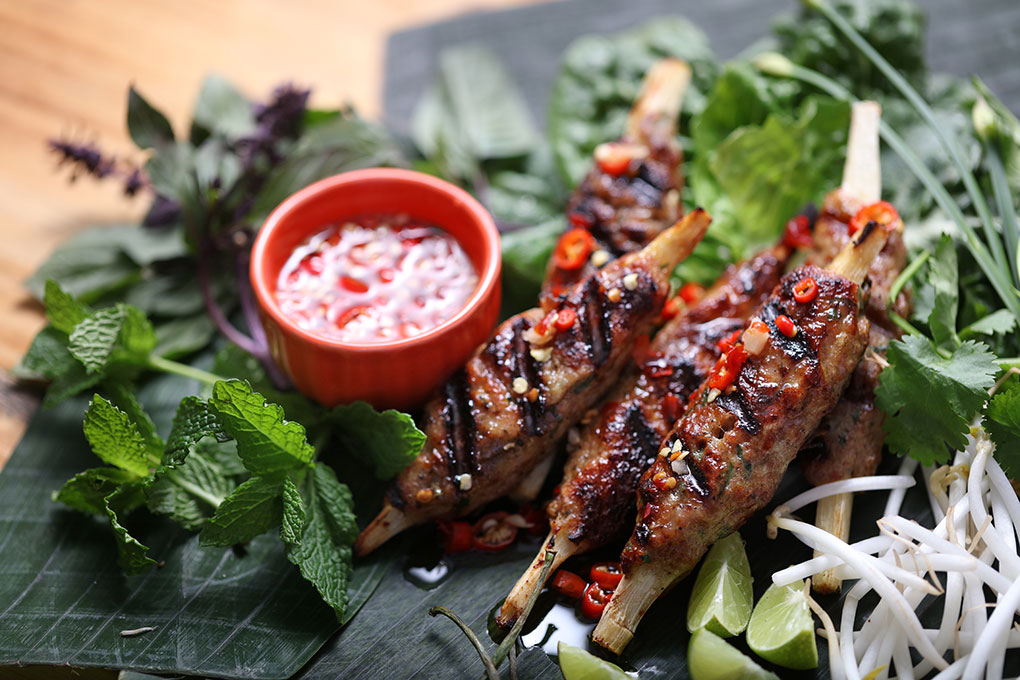 Vietnamese Pork Sausage Skewers